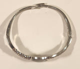 Clear Rhinestone with Moonstone in Silver Tone Metal Bracelet