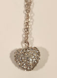 Clear Rhinestone Heart Shaped Pendant Gold Tone Necklace