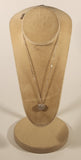 Clear Rhinestone Heart Shaped Pendant Gold Tone Necklace