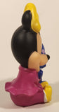 Rare 2000 Mattel Disney Baby Minnie Mouse Holding Purple Bear 4 1/2" Tall Rubber Toy Figure