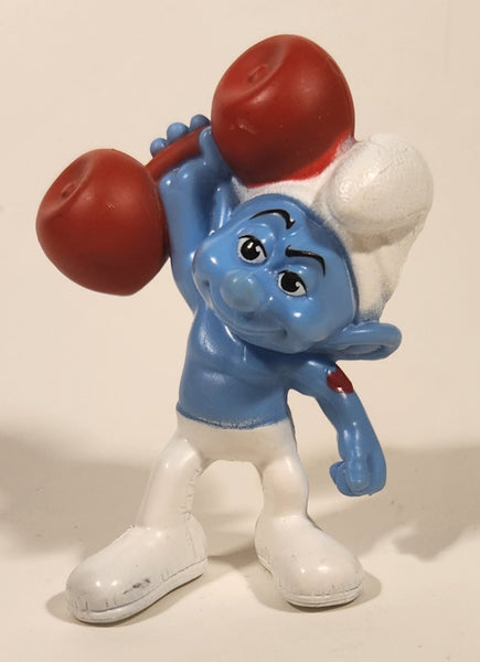 2011 McDonald's Peyo "Hefty" Weight Lifting Body Builder PVC Toy Figure