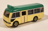 2004 Tomy Tomica No. 92 Toyota Coaster Green and Cream 1/92 Scale Die Cast Toy Car Vehicle with Opening Door