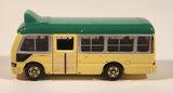 2004 Tomy Tomica No. 92 Toyota Coaster Green and Cream 1/92 Scale Die Cast Toy Car Vehicle with Opening Door