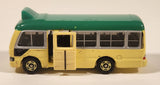 2004 Tomy Tomica No. 92 Toyota Coaster Green and Cream 1/92 Scale Die Cast Toy Car Vehicle with Opening Door