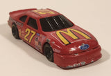1992 Racing Champions Nascar #27 McDonald's Hut Stricklin Ford Red Die Cast Toy Race Car Vehicle