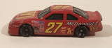 1992 Racing Champions Nascar #27 McDonald's Hut Stricklin Ford Red Die Cast Toy Race Car Vehicle