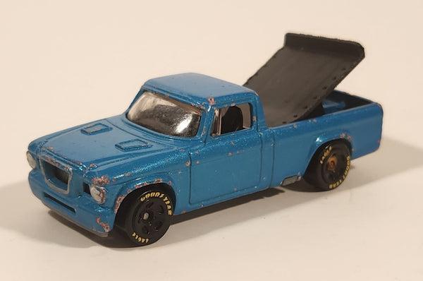2011 Hot Wheels '63 Studebaker Champ Truck Metalflake Aqua Blue Die Cast Toy Classic Car Vehicle With Good Year Eagle Tires