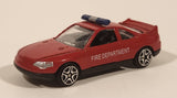 Motor Max Fire Department Chief Red w/ Blue Lights No. 6071 Die Cast Toy Car Emergency Rescue Vehicle