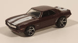 2011 Hot Wheels Street Beasts '69 Camaro Metallic Burgundy Die Cast Toy Muscle Car Vehicle