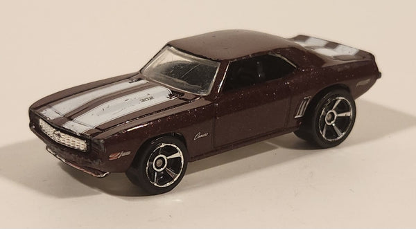 2011 Hot Wheels Street Beasts '69 Camaro Metallic Burgundy Die Cast Toy Muscle Car Vehicle