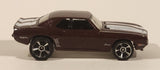 2011 Hot Wheels Street Beasts '69 Camaro Metallic Burgundy Die Cast Toy Muscle Car Vehicle