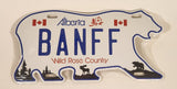 Banff Alberta Wilde Rose Country Polar Bear Shaped Embossed Metal Vehicle License Plate New in Plastic