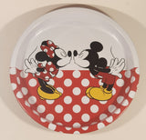 2024 Disney Mickey &amp; Friends Mickey and Minnie Mouse 12 1/2" Round Metal Beverage Serving Tray