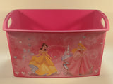Disney Princesses Snow White Cinderella Bella Aurora Pink Plastic Storage Tote Container
