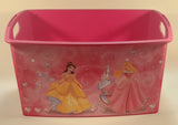 Disney Princesses Snow White Cinderella Bella Aurora Pink Plastic Storage Tote Container