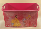 Disney Princesses Snow White Cinderella Bella Aurora Pink Plastic Storage Tote Container