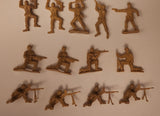 Set of 21 Tan Brown Army Military Soldiers 2" Tall Plastic Toy Figures