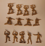Set of 21 Tan Brown Army Military Soldiers 2" Tall Plastic Toy Figures