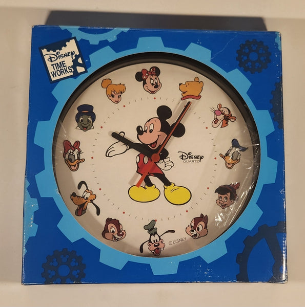 Walt Disney Parks and Resorts Disney Time Works Mickey Mouse and Characters 11 1/4" Wall Clock New in Box