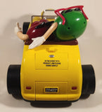 M & M's Yellow Hod Rod Shaped Candy Dispenser Machine with Red and Green Characters