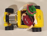 M & M's Yellow Hod Rod Shaped Candy Dispenser Machine with Red and Green Characters