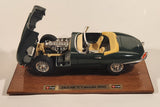 Burago 1961 Jaguar "E" Cabriolet Green 1/18 Scale Die Cast Toy Car Vehicle on Wood Display Stand JDU 877E