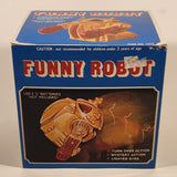 Vintage Funny Robot Light Up Battery Operated Action Toy with Box