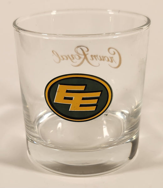 Rare Crown Royal Whiskey CFL Edmonton Eskimos Football Team 3 1/2" Clear Glass Whisky Cup