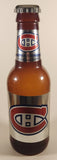 NHL Ice Hockey Montreal Canadiens 14" Tall Large 64 oz Brown Plastic Bottle Shaped Coin Bank Sports Collectible Chrome Labels and Cap