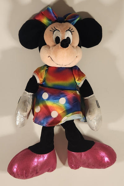 2014 Ty Sparkle Disney Minnie Mouse Rainbow Dress 14" Plush Stuffed Toy