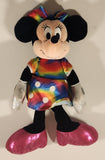 2014 Ty Sparkle Disney Minnie Mouse Rainbow Dress 14" Plush Stuffed Toy