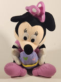 Rare Disney Minnie Mouse Holding Purple Easter Egg 12" Plush Stuffed Toy