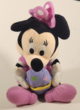 Rare Disney Minnie Mouse Holding Purple Easter Egg 12" Plush Stuffed Toy