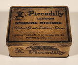 Vintage Imperial Tobacco Co of Canada Montreal Piccadilly London Smoking Mixture Hinged Tin Metal Container