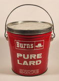 Vintage Burns & Co. Limited Calgary Canada Burns Pure Lard 3 Lbs Red Tin Metal Pail