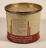 Vintage 1940s Sasco Honey 2 Lb Tin Metal Can Saskatchewan Honey Company Tisdale, Saskatchewan
