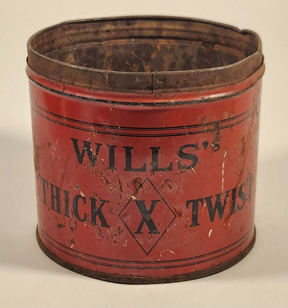 Rare Vintage Wills's Thick X Twist Tobacco Metal Can No Lid
