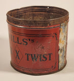 Rare Vintage Wills's Thick X Twist Tobacco Metal Can No Lid
