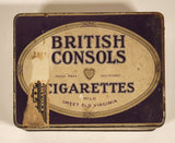 Vintage W.C. Macdonald British Consols Cigarettes Mild Sweet Old Virginia Hinged Tin Metal Container