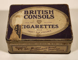 Vintage W.C. Macdonald British Consols Cigarettes Mild Sweet Old Virginia Hinged Tin Metal Container