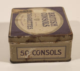 Vintage W.C. Macdonald British Consols Cigarettes Mild Sweet Old Virginia Hinged Tin Metal Container