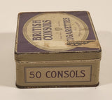 Vintage W.C. Macdonald British Consols Cigarettes Mild Sweet Old Virginia Hinged Tin Metal Container