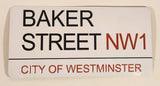 2014 Baker Street NW1 City of Westminster Embossed Aluminum Metal Street Sign