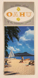 Vintage 1965 Oahu The Aloha Island Of The Hawaiian Group Map Travel Brochure Pamphlet