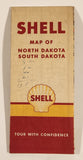 Vintage Shell Map of North Dakota South Dakota
