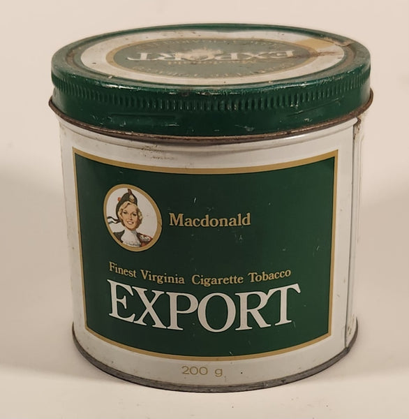 Vintage Late 1970s MacDonald Export Finest Virginia Cigarette Tobacco Tin Can