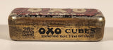 Antique Oxo Brand Cubes Red Tin Metal Container