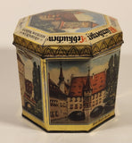 Vintage German Nurnberger Lebkuchenfabrik Gottfr Wicklein Nurnberg Octagonal Hinged Tin Metal Container