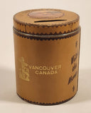 Vintage Vancouver Canada Savings Bank Watch the Money Climb The Ladder Leather Covered Glass Jar Coin Bank