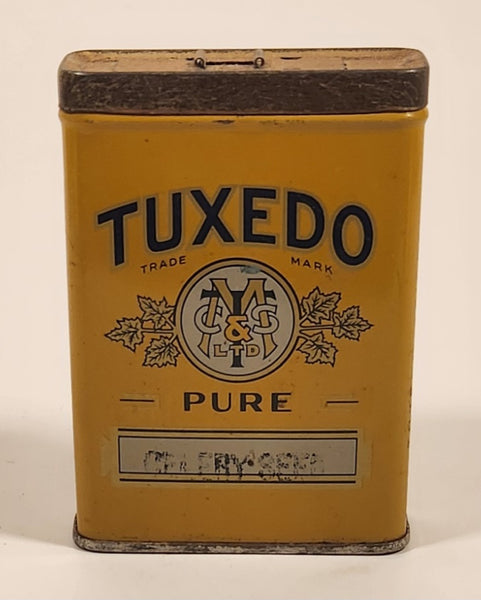 Vintage Tuxedo Pure Celery Seed Yellow 3 1/4" Tall Tin Metal Spice Container